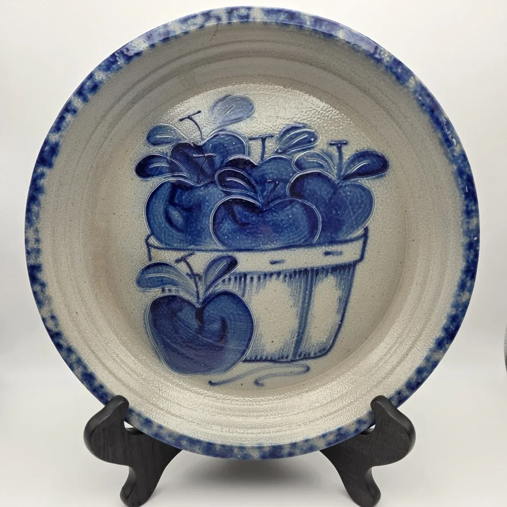 David Eldreth Pottery‎ Salt Glazed Apple Basket Pie Plate 11